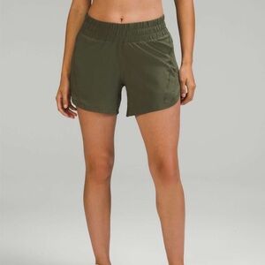 Lululemon Olive Green Track That 5in midrise Women's Shorts